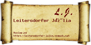 Leitersdorfer Júlia névjegykártya